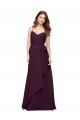 Pourpre Trapèze Col V Mousseline Longue Robes demoiselle d'honneur Outlet