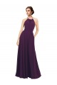 Pourpre Trapèze Licou Mousseline Longue Robes demoiselle d'honneur Outlet