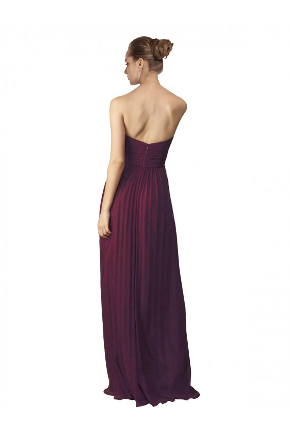 Pourpre Trapèze Mousseline Longue Robes demoiselle d'honneur Outlet