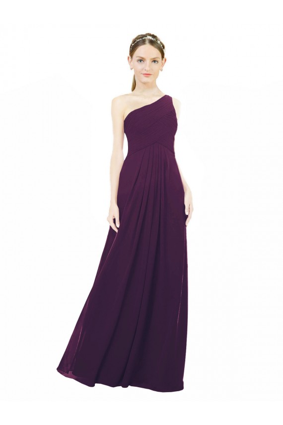 Pourpre Trapèze Mousseline Longue Robes demoiselle d'honneur Outlet