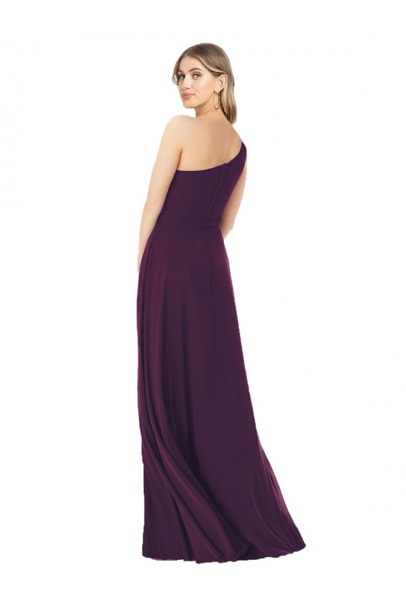 Pourpre Trapèze Mousseline Longue Robes demoiselle d'honneur Outlet