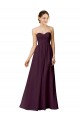 Pourpre Trapèze Sans bretelle Mousseline Longue Robes demoiselle d'honneur Outlet