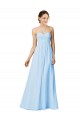 Pourpre Trapèze Sans bretelle Mousseline Longue Robes demoiselle d'honneur Outlet
