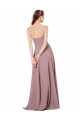 Pourpre Trapèze Sans bretelle Mousseline Longue Robes demoiselle d'honneur Outlet