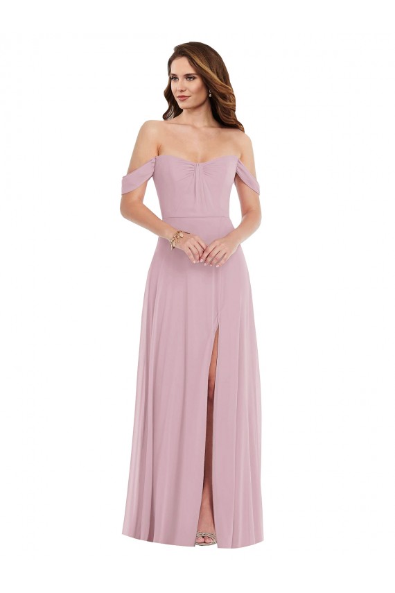 Primevère Trapèze Mousseline Longue Robes demoiselle d'honneur Outlet