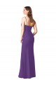 Prune Trapèze Sans bretelle Mousseline Longue Robes demoiselle d'honneur Outlet