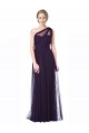 Prune Trapèze Tulle Longue Robes demoiselle d'honneur Outlet