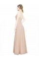 Rose 114 Trapèze Col V Mousseline Longue Robes demoiselle d'honneur Outlet