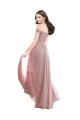 Rose 147 Trapèze Épaule Dénudée Mousseline Dentelle Longue Robes demoiselle d'honneur Outlet