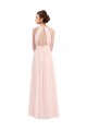 Rose 42 Trapèze Licou Mousseline Longue Robes demoiselle d'honneur Outlet