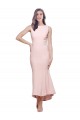 Rose Fourreau Col Haut midi Crêpe Stretch Courte Asymétrique Robes demoiselle d'honneur / Robes de soirée / Robes de cocktail Outlet