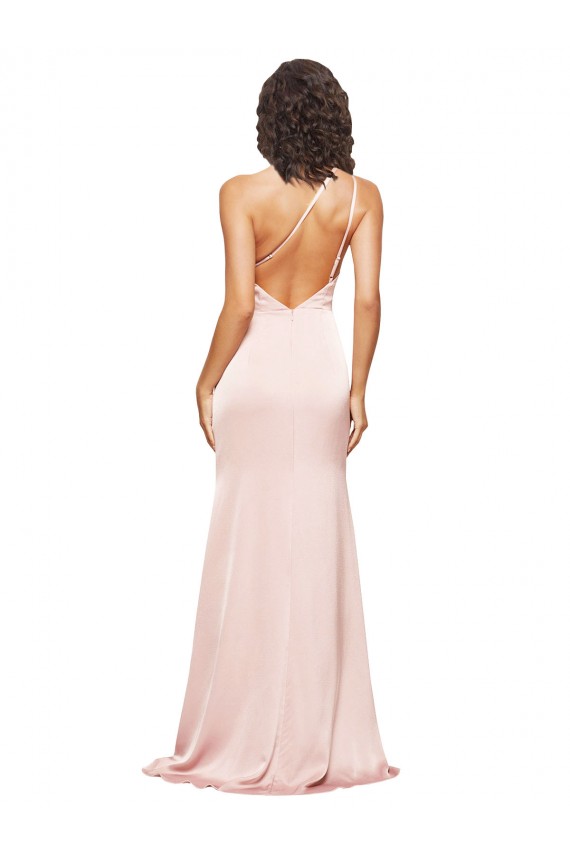 Rose Fourreau Satiné Soyeux Longue Formelles Robes demoiselle d'honneur / Robes de soirée / Robes de bal Outlet