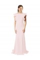 Rose Sirène Col bijou Balayage train Crêpe Stretch Longue Robes demoiselle d'honneur / Robes de bal Outlet