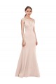 Rose Trapèze Col V Crêpe Stretch Longue Formelles Robes demoiselle d'honneur / Robes de soirée / Robes de bal Outlet