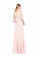 Rose Trapèze Col V Crêpe Stretch Longue Formelles Robes demoiselle d'honneur / Robes de soirée / Robes de bal Outlet