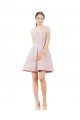 Rose Trapèze Satiné Courte Robes demoiselle d'honneur / Robes de cocktail Outlet