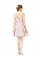 Rose Trapèze Satiné Courte Robes demoiselle d'honneur / Robes de cocktail Outlet
