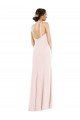 Rose Trompette Licou Crêpe Stretch Longue Formelles Robes demoiselle d'honneur / Robes de soirée / Robes de bal Outlet