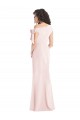 Rose Trompette Épaule Dénudée Crêpe Stretch Longue Formelles Robes demoiselle d'honneur / Robes de soirée / Robes de bal Outlet