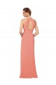 Rose du Désert Fourreau Col V Mousseline Longue Robes demoiselle d'honneur Outlet