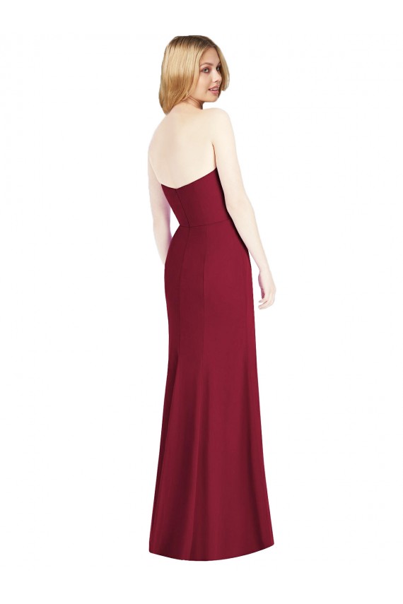 Rose du Désert Trompette Sans bretelle Mousseline Longue Robes demoiselle d'honneur Outlet