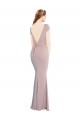Rose poussiéreux Sirène Col Bateau Crêpe Stretch Longue Formelles Robes demoiselle d'honneur / Robes de soirée / Robes de bal Outlet