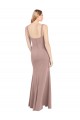 Rose poussiéreux Sirène Col Carré Col Haut Crêpe Stretch Longue Robes demoiselle d'honneur / Robes de bal Outlet