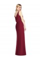 Rose poussiéreux Sirène Col V Mousseline Longue Robes demoiselle d'honneur Outlet