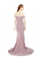 Rose poussiéreux Sirène Épaule Dénudée Balayage train Crêpe Stretch Longue Formelles Robes demoiselle d'honneur / Robes de soirée / Robes de bal Outlet