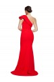 Rouge Fourreau Balayage train Crêpe Stretch Longue Robes demoiselle d'honneur / Robes de bal Outlet