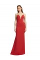 Rouge Sirène Bretelles spaghetti Col V Crêpe Stretch Longue Formelles Robes demoiselle d'honneur / Robes de soirée / Robes de bal Outlet