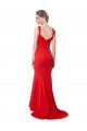 Rouge Sirène Col Haut Crêpe Stretch Longue Formelles Robes demoiselle d'honneur / Robes de soirée / Robes de bal Outlet