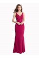 Rouge Sirène Col V Mousseline Longue Robes demoiselle d'honneur / Robes de bal Outlet