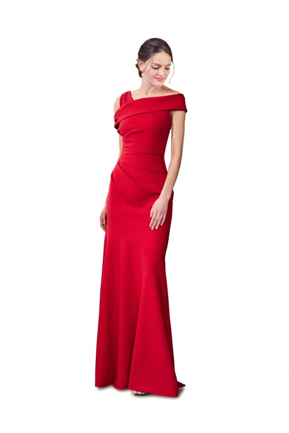 Rouge Sirène Crêpe Stretch Longue Formelles Robes demoiselle d'honneur / Robes de soirée / Robes de bal Outlet