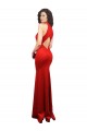 Rouge Sirène Licou Satiné Stretch Longue Formelles Robes demoiselle d'honneur / Robes de soirée / Robes de bal Outlet