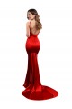 Rouge Sirène Satiné Stretch Longue Formelles Robes demoiselle d'honneur / Robes de soirée / Robes de bal Outlet