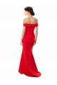 Rouge Sirène Épaule Dénudée Crêpe Stretch Longue Formelles Robes demoiselle d'honneur / Robes de soirée / Robes de bal Outlet