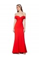 Rouge Sirène Épaule Dénudée Crêpe Stretch Longue Formelles Robes demoiselle d'honneur / Robes de soirée / Robes de bal Outlet