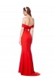 Rouge Sirène Épaule Dénudée Crêpe Stretch Longue Formelles Robes demoiselle d'honneur / Robes de soirée / Robes de bal Outlet