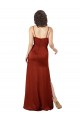 Rouge Trapèze Bretelles spaghetti Col Carré Satiné Soyeux Longue Formelles Robes demoiselle d'honneur / Robes de soirée / Robes de bal Outlet