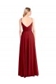 Rouge Trapèze Bretelles spaghetti Col V Mousseline Longue Robes demoiselle d'honneur Outlet