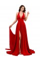 Rouge Trapèze Licou Spandex Longue Formelles Robes demoiselle d'honneur / Robes de soirée / Robes de bal Outlet