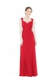 Rouge Trapèze Mousseline Longue Robes demoiselle d'honneur Outlet