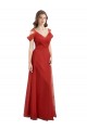 Rouge Trapèze Tulle Longue Robes demoiselle d'honneur Outlet