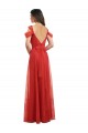 Rouge Trapèze Tulle Longue Robes demoiselle d'honneur Outlet