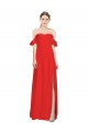 Rouge Trapèze Épaule Dénudée Crêpe Stretch Longue Formelles Robes demoiselle d'honneur / Robes de soirée / Robes de bal Outlet