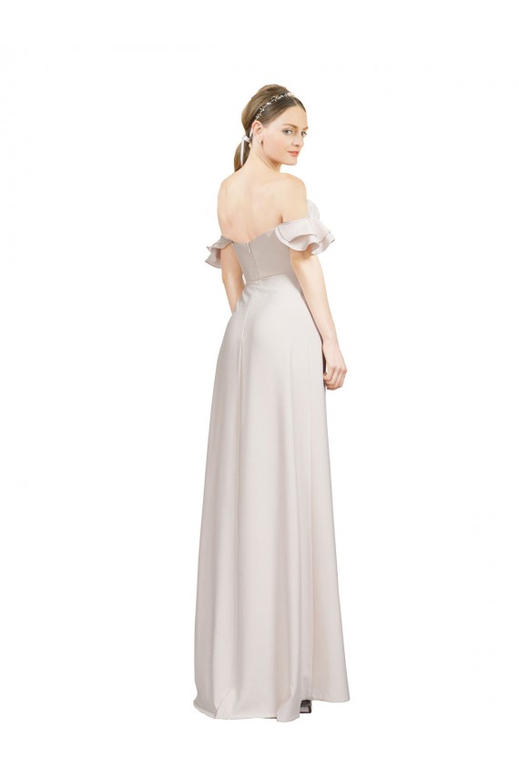 Rouge Trapèze Épaule Dénudée Crêpe Stretch Longue Formelles Robes demoiselle d'honneur / Robes de soirée / Robes de bal Outlet