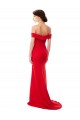 Rouge Trapèze Épaule Dénudée Crêpe Stretch Longue Formelles Robes demoiselle d'honneur / Robes de soirée / Robes de bal Outlet