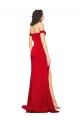 Rouge Trapèze Épaule Dénudée Satiné Soyeux Longue Formelles Robes demoiselle d'honneur / Robes de soirée / Robes de bal Outlet