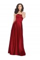 Rouge foncé Trapèze Sans bretelle Satiné Longue Robes demoiselle d'honneur / Robes de bal Outlet